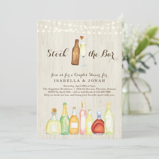 Invitation Réunion de couple pour garnir le bar Fiançailles R (Debout devant)