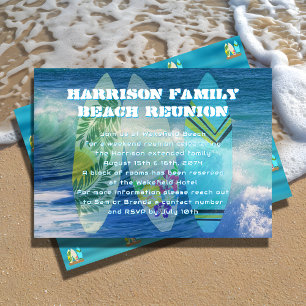 Invitation Réunion de famille à la plage de surf