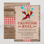 Invitation Réunion de famille avec un écrevisse party d'été r (Devant / Derrière)