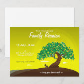 Invitation Réunion de famille (Citron) (Devant / Derrière)