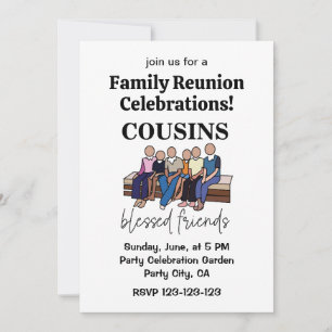 Invitation Réunion de famille Cousins Bienheureux Amis