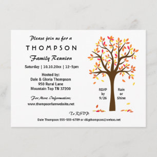 Invitation Réunion de famille d'automne, fête ou événement