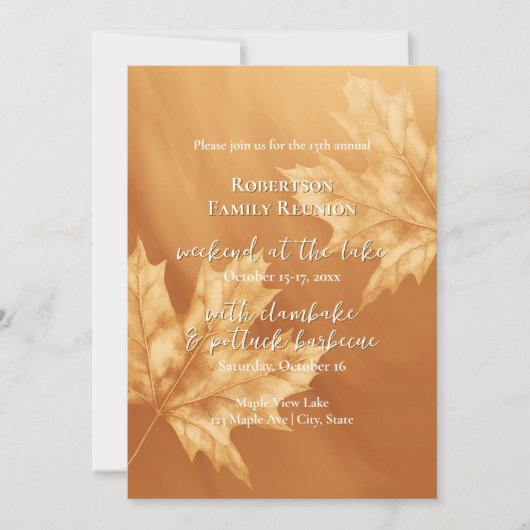 Invitation Réunion de famille de citrouilles de l'érable feui (Devant)