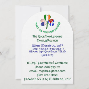 Invitation Réunion de famille de la Shamrock irlandaise cubai