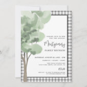 Invitation Réunion de famille de l'arbre Gingham (Devant)