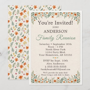 Invitation Réunion de famille de tournesols d'automne qui vou