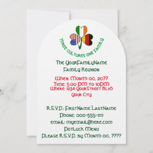 Invitation Réunion de famille de trèfle américano-irlandais-a