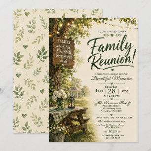 Invitation Réunion de famille en plein air pittoresque