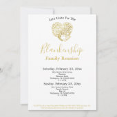 Invitation Réunion de famille Gold Heart Tree sur le Modèle b (Devant)