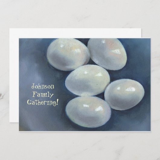 INVITATION RÉUNION DE FAMILLE : GROUPE D'OEUFS, OEUVRES (Devant / Derrière)