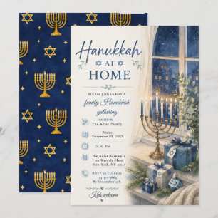Invitation Réunion de famille Hanukkah à la maison