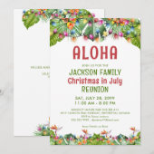Invitation Réunion de famille Noël Tropical de Juillet (Devant / Derrière)