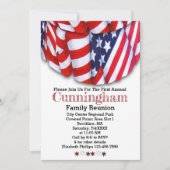 Invitation Réunion de famille Patriotique Rouge Blanc Bleu (Devant)