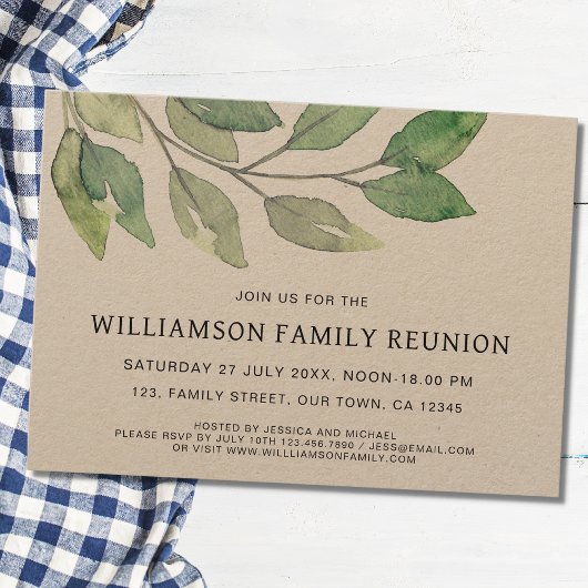 Invitation Réunion de famille rustique