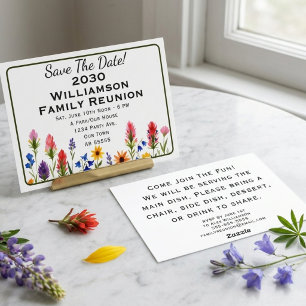 Invitation Réunion de famille, Sauvegarder la date Fleurs sau