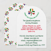 Invitation Réunion de famille Shamrock irlandaise (Devant / Derrière)