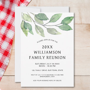 Invitation Réunion de famille verte