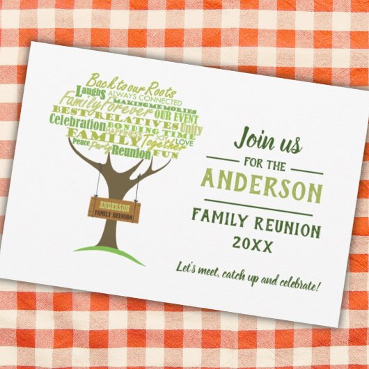 Invitation Réunion de famille verte Enregistrer la date Invit