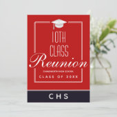Invitation Réunion de la 10e Classe moderne rouge noir (Debout devant)