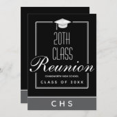 Invitation Réunion de la 20e Classe Black Grey moderne (Devant / Derrière)