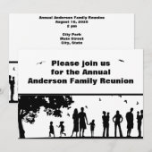 Invitation Réunion de la famille de pique-nique noire | Nom d (Devant / Derrière)