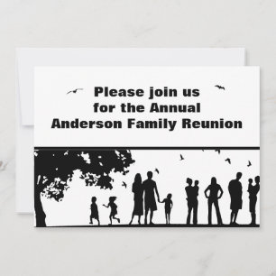 Invitation Réunion de la famille de pique-nique noire Nom d