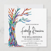 Invitation Réunion de la famille des arbres colorés (Devant)