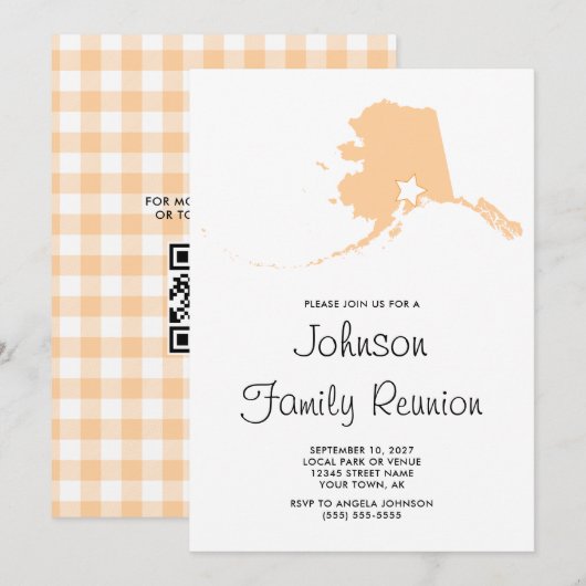 Invitation Réunion de la famille Peach Alaska (Devant / Derrière)