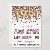 Invitation Réunion de l'école secondaire en 1991 (Devant)