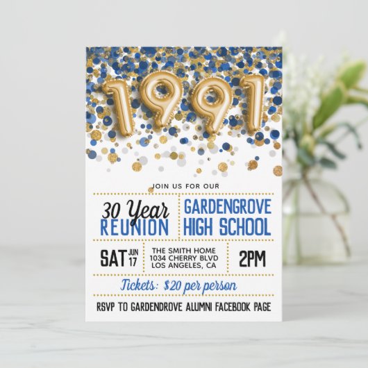 Invitation Réunion de l'école secondaire en 1991 (Debout devant)