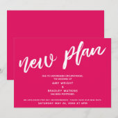 Invitation Réunion de mariage repoussée Nouveau plan Annonce  (Devant / Derrière)