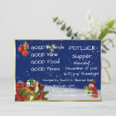 Invitation Réunion de Noël à potluck (Debout devant)