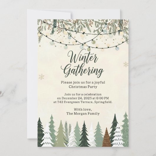 Invitation Réunion de Noël d'hiver (Devant)