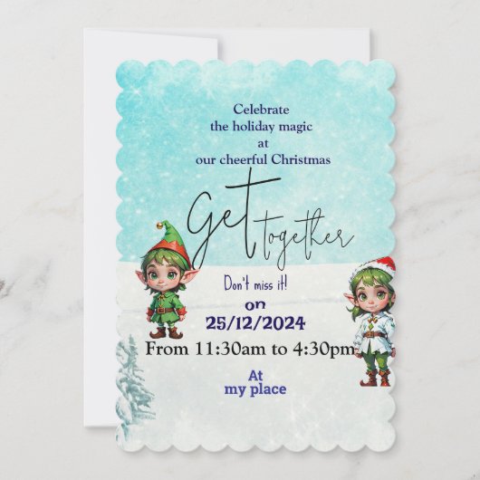 Invitation Réunion de Noël festive (Devant)