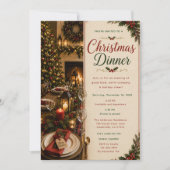 Invitation Réunion de Noël pour dîner (Devant)