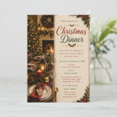 Invitation Réunion de Noël pour dîner (Debout devant)