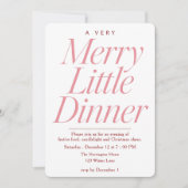 Invitation Réunion de Noël rose et joyeuse (Devant)