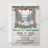 Invitation Réunion de Noël rustique Yuletide (Devant)