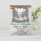 Invitation Réunion de Noël rustique Yuletide (Debout devant)