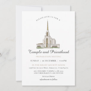 Invitation Réunion de préparation à la sacerdoce du temple de