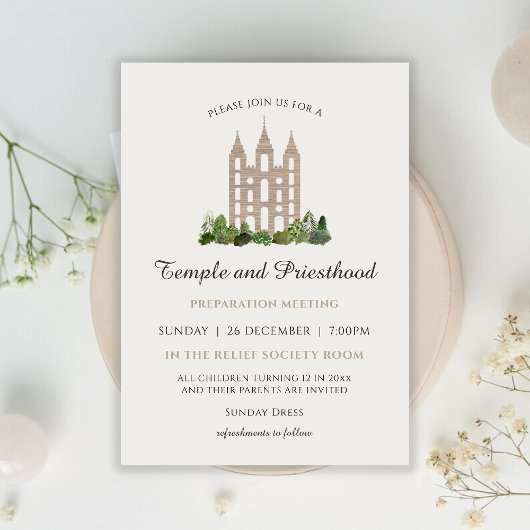 Invitation Réunion de préparation du Temple LDS