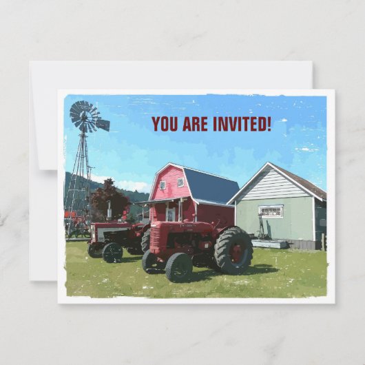 Invitation Réunion de style campagnard (Devant)