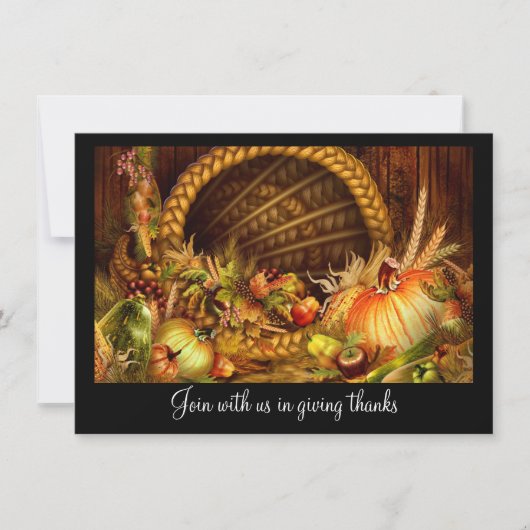 Invitation Réunion de Thanksgiving Cornucopia (Devant)