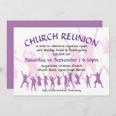 Invitation RÉUNION D'ÉGLISE Mauve personnalisable moderne (Devant / Derrière)
