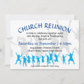Invitation Réunion d'église moderne bleue personnalisable (Devant)