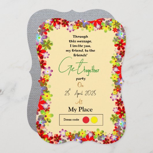 Invitation Réunion d'invitation (Devant / Derrière)