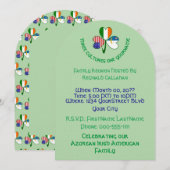 Invitation Réunion Drapeau Shamrock Açores, Irlande, États-Un (Devant / Derrière)