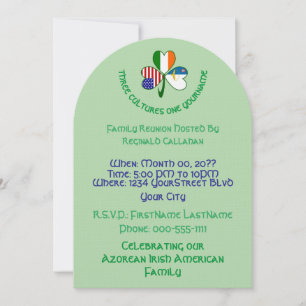 Invitation Réunion Drapeau Shamrock Açores, Irlande, États-Un