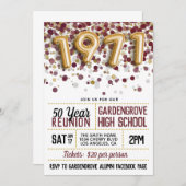 Invitation Réunion du collège 1971 (Devant / Derrière)