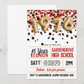 Invitation Réunion du lycée de 1976 (Devant / Derrière)